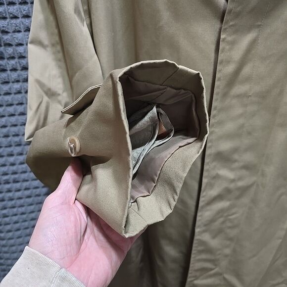 VTG Trench Overcoat Jacket 42Long Aberdeen Tan Corp Classic Gorp Tech Zip Liner - Picture 8 of 16